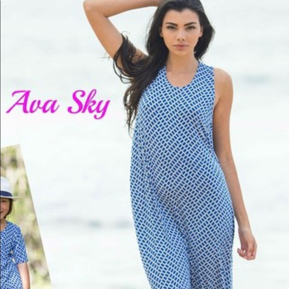 Fighting Eel Ava Sky Maxi Racer Back Dress